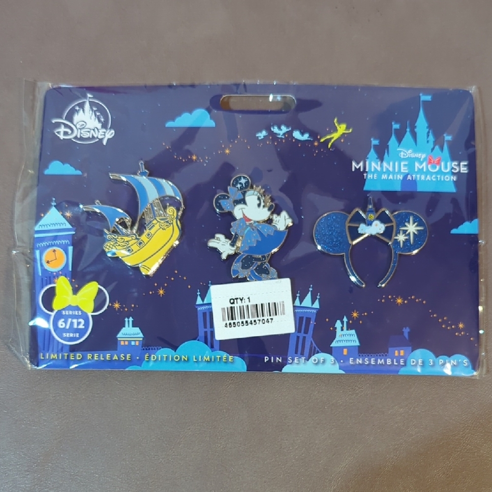 Disney Minnie Mouse The Main Attraction Pin Set Peter Pan 6/12 Limited Edition